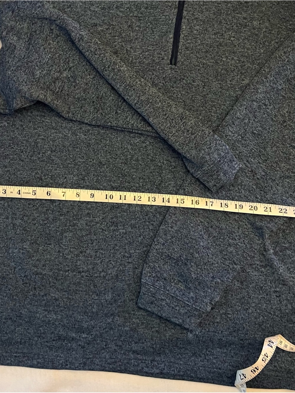 Haggar In Motion Mens Charcoal Gray 1/4 Zip-Up Sweater